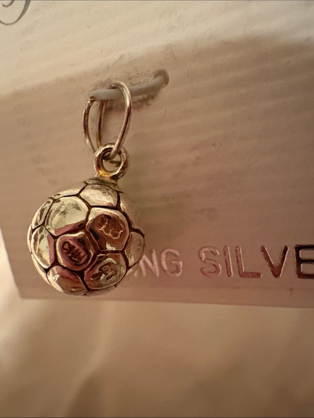 Sterling Silver Soccer Ball Charm - Silver - Picture 2 of 2
